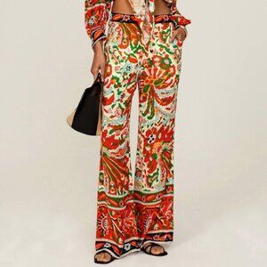 New Ba&sh Milou Tropical Floral Wide Leg Pants Small $295